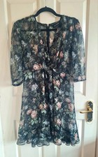 The Kooples Garden of Whispers chiffon floral pattern wrap dress 2 S UK 8 10