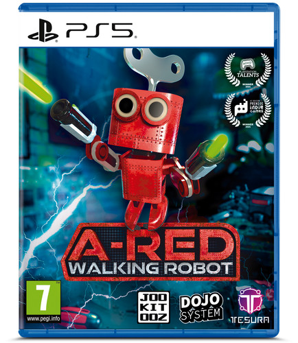 Red walking robot - walking,