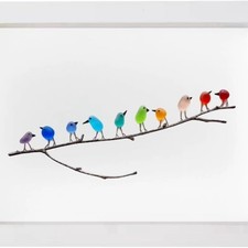 Sea Glass Rainbow Birds