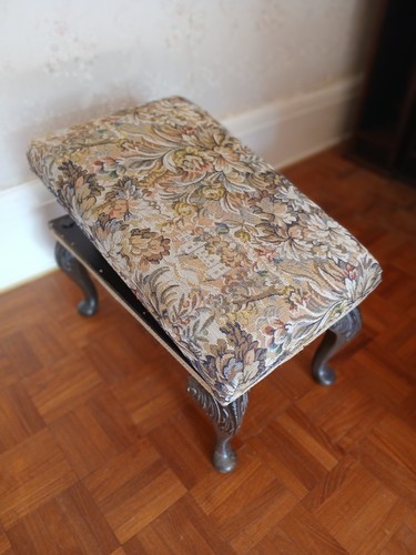 Vintage adjustable footstool - vintage,