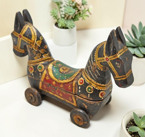 Vintage wooden horse wheels - vintage,