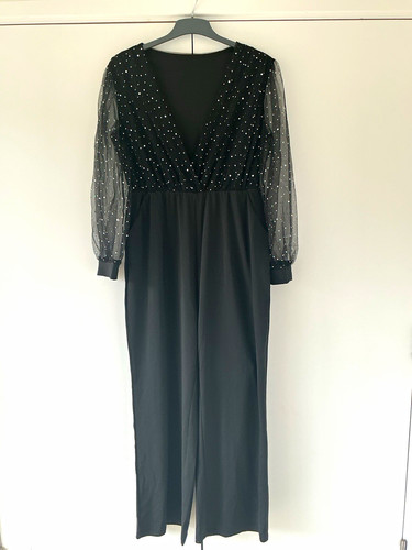 Black sequin sheer - sequin, mesh