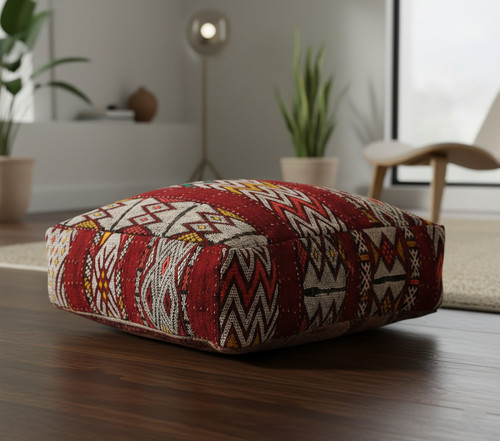 Moroccan kilim pouf cover - pouf,