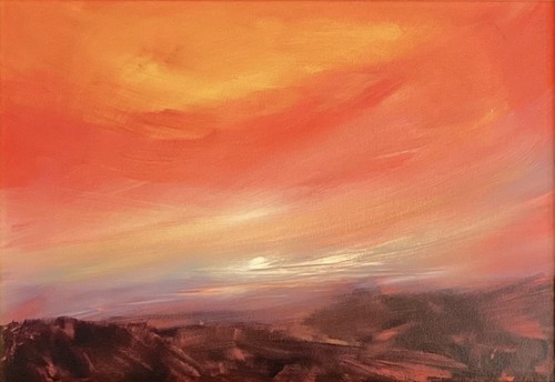 Original painting sunset - original,