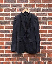 Burberry Prorsum Ladies Wool Tuxedo Jacket UK10 US8 EU38 Black Military Blazer