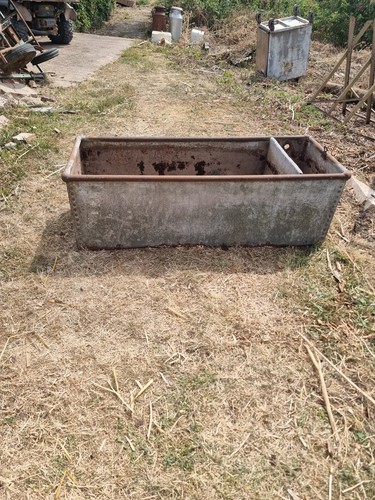 Vintage galvanised water tank - galvanised,