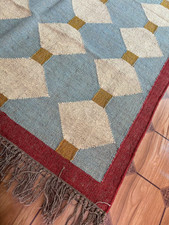 Bohemian wool jute kilim rug - bohemian,