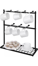 Coffee Mug Rack Metal Black
