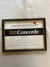 Vintage 1983 Framed Concorde