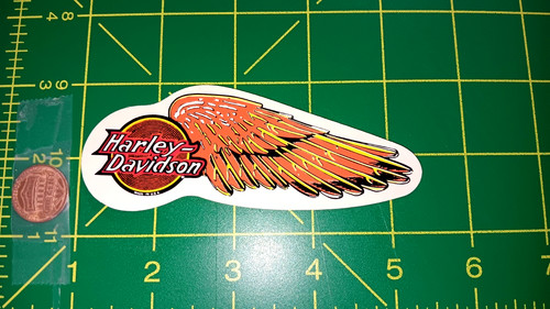 Vtg harley davidson wing decal - wing,