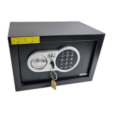 SIL Digital Safe Security Box Keypad Lock Key Cash Jewelry Home Office 12x8x8" 