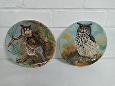 Pair Of Coalport Plates - Collectable Owl Plates (Eagle Owl & Long-Eared Owl)