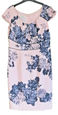 CONDICI Mother of the Bride Dress UK14 Pink with Dark Grey Flowers Lined A-line