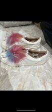 Next Girls/women Pom Pom White Trainers/shoes Uk 6 Bnwt