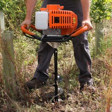 52cc 2stroke Petrol Earth Auger Fence Post Hole Borer With 3 Auger Bits 4" 6" 8"