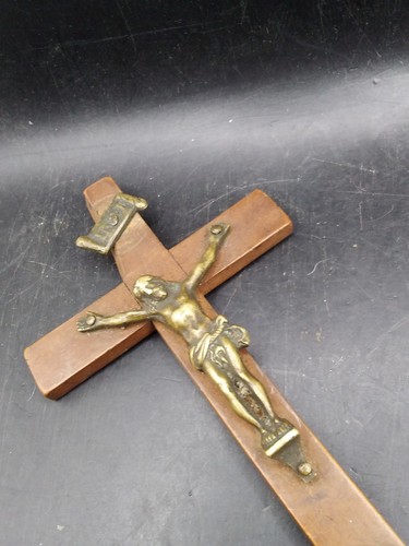 Vintage wooden crucifix cross - wooden,