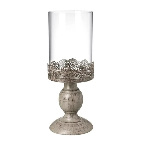 Glass metal lantern - glass/metal,
