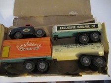 ALPS VINTAGE FRICTION TINPLATE "EXCLUSIVE" TRUCK SET (ONE CAB, 3 TRAILERS) BOXED
