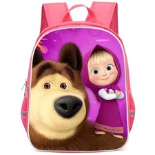 Masha and the Bear Backpack Girls Kids Rucksack Book Lunch School Bag