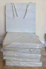 6 Cream Cotton Covered Dining Chair Cushions With Ties (Brand New)