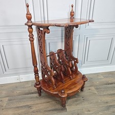 Antique Style Mahogany Canterbury Whatnot Magazine Rack Bookcase Hall Table