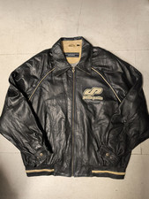 VTG Pelle Pelle 90s Embroidered Leather Jacket Mark Buchanan Collection Mens XL 