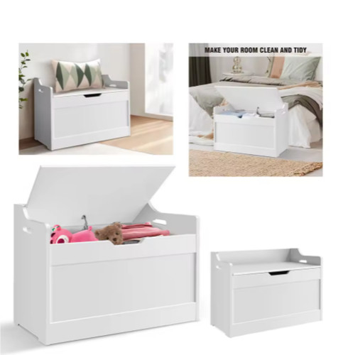 Large wooden toy storage box - large,