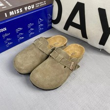 NEW Birkenstock Boston Synthetic Suede Leather Sandals EU Shoe Size 35-45 Taupe