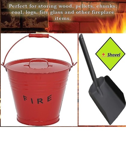 Red 12l metal ash - metal, lid
