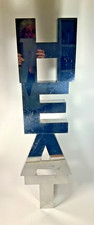 Vintage Reclaimed Chromed Metal Shop Letters Architectural Salvage