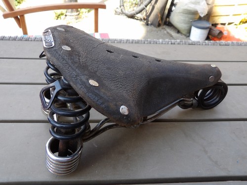 Vintage brooks bike saddle - vintage,