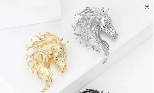 Gold silver horse - gold, head