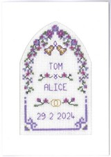 Lilac Wedding card with arch -