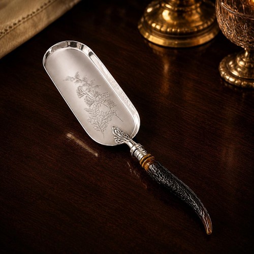 Silver plate crumb - crumb, scoop