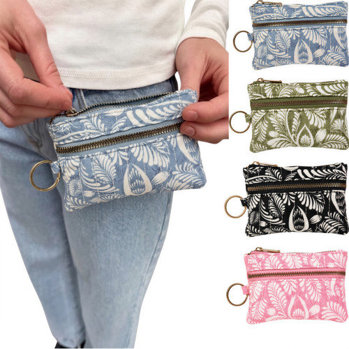Ladies floral quilted coin - floral,