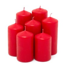 Red 7-Piece Pillar Candle Set