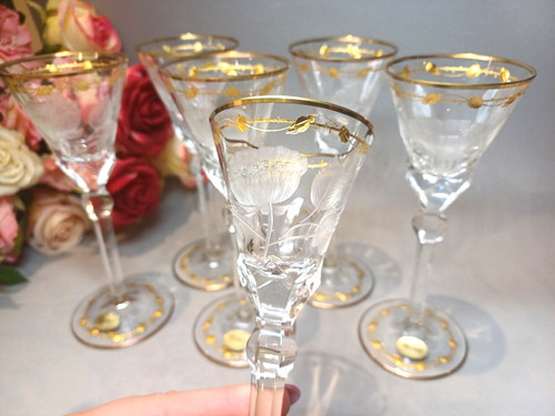 Bohemian moser etched - moser,