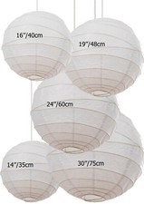 White Paper lamp shades Irregular Bamboo Multi Size Paper Lantern