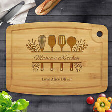 Personalised Engraved Bamboo Chopping Board Custom Any Text Gift for Mum Grandma