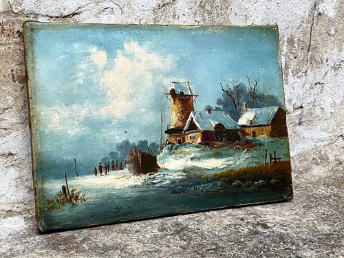 Antique dutch oil painting - dutch, on