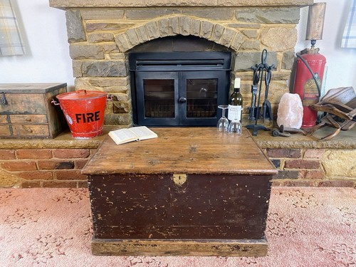 Old antique pine chest - old,