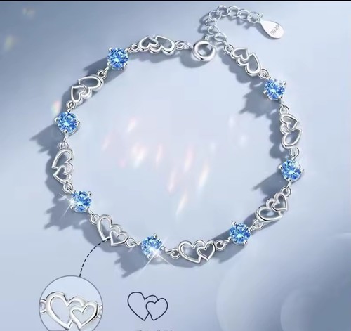 Women heart charm bracelet - heart, 925