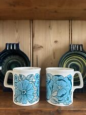 SINGLE, Flower Power, Blue & White Staffordshire Potteries, Floral Mug