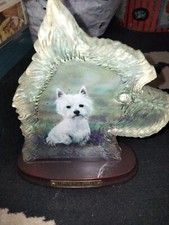 vintage pdsa westie ready for  trouble collectors statue