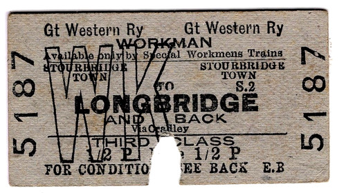 Railway ticket w r - ticket:, g.w.r
