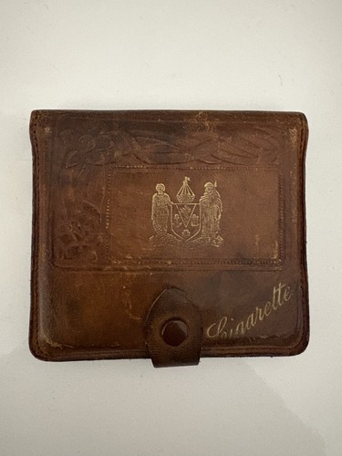 Vintage leather cigarette case - cigarette,