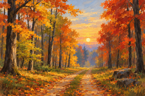 Original hand painted autumn - original,