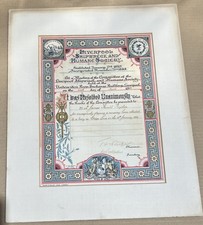 Liverpool Shipwreck and Humane Society Presentation Certificate : 1935 Royston