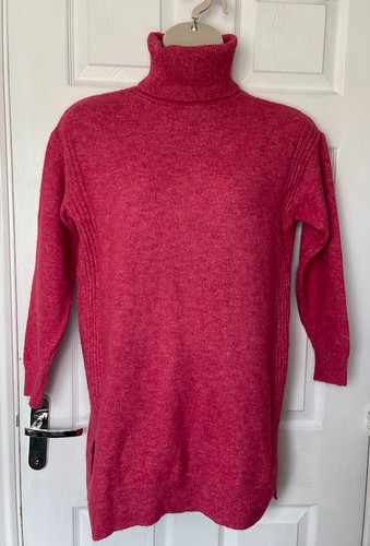 Pink roll neck jumper - m&s,