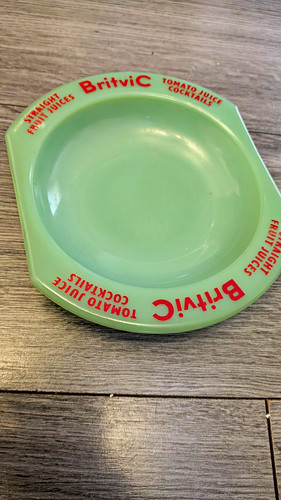Britvic glass ashtray vintage - glass,